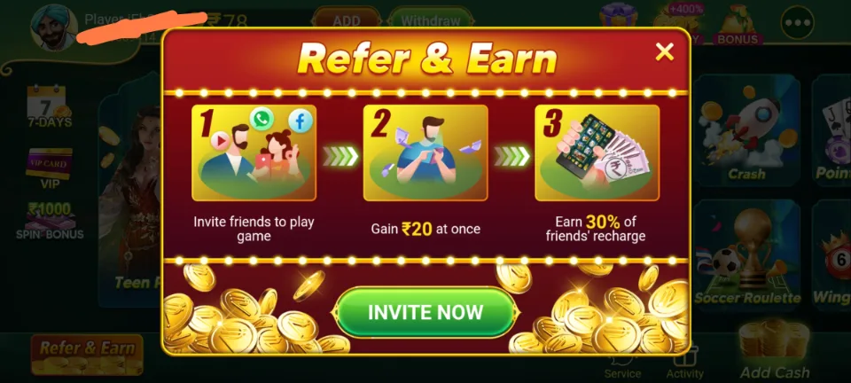 teen patti epic refer and earn